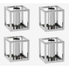 Set of 4 Nickel Plated Kubus 1 Candle Holders by Lassen