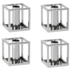 Set Of 4 Nickel Plated Kubus 1 Candle Holders by Lassen
