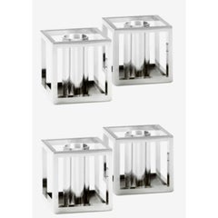 Set of 4 Nickel Plated Kubus Micro Candle Holders by Lassen