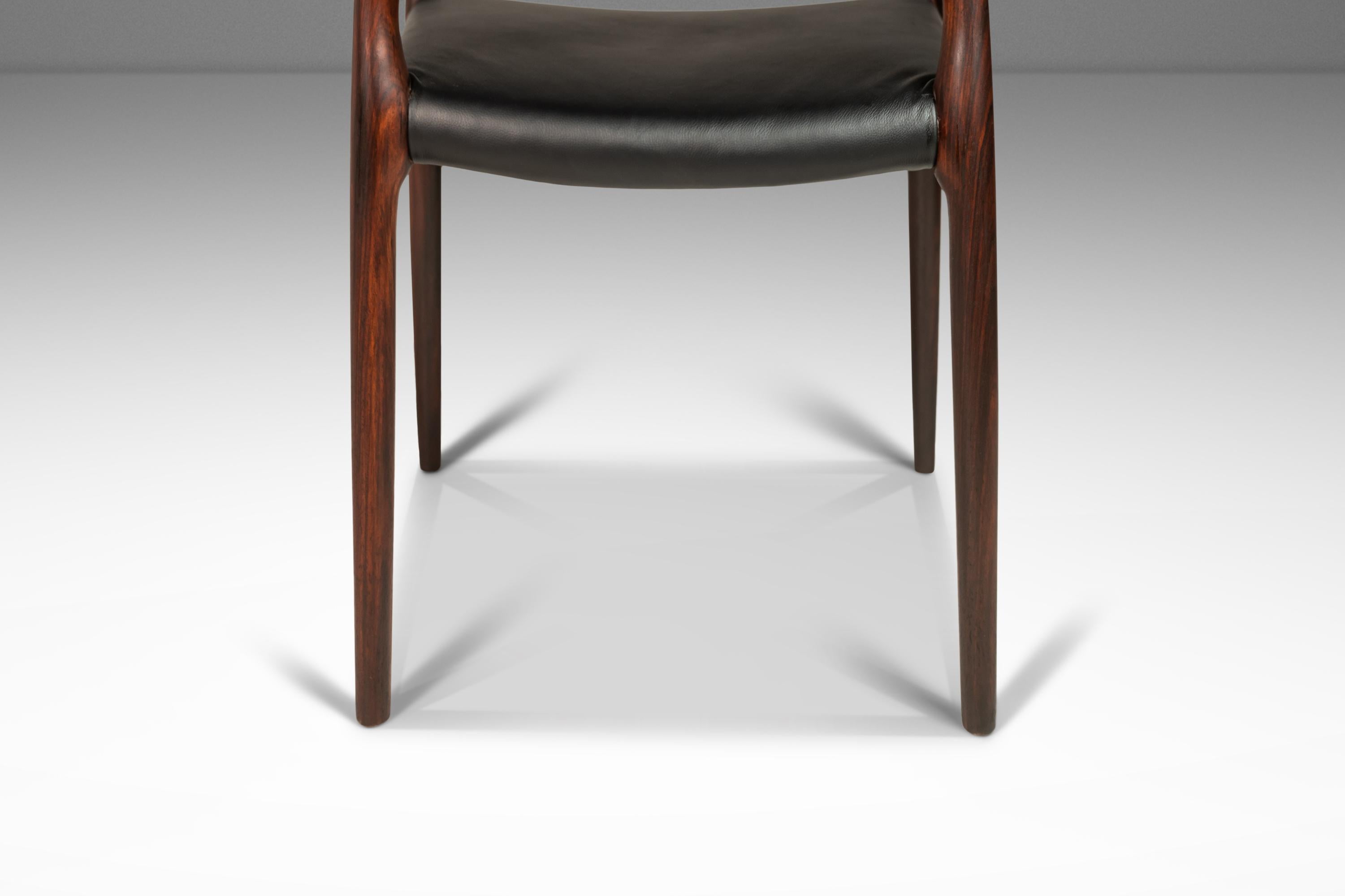 Set of 4 Niels Møller No 82 Side Chairs in Rosewood Leather for Jl Møllers 1960s 10