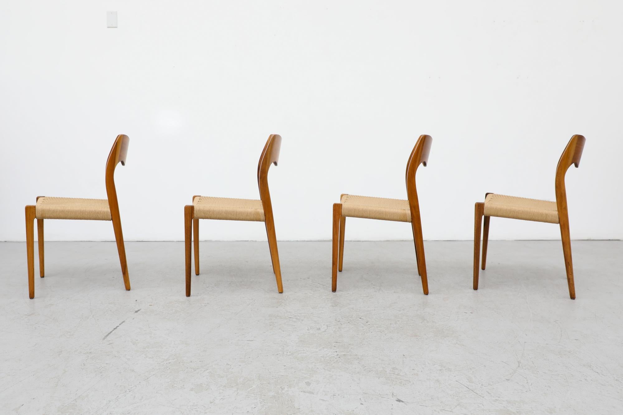 Danish Set of 4 Niels Moller Model 71 Chairs with for J. L. Møllers Møbelfabrik