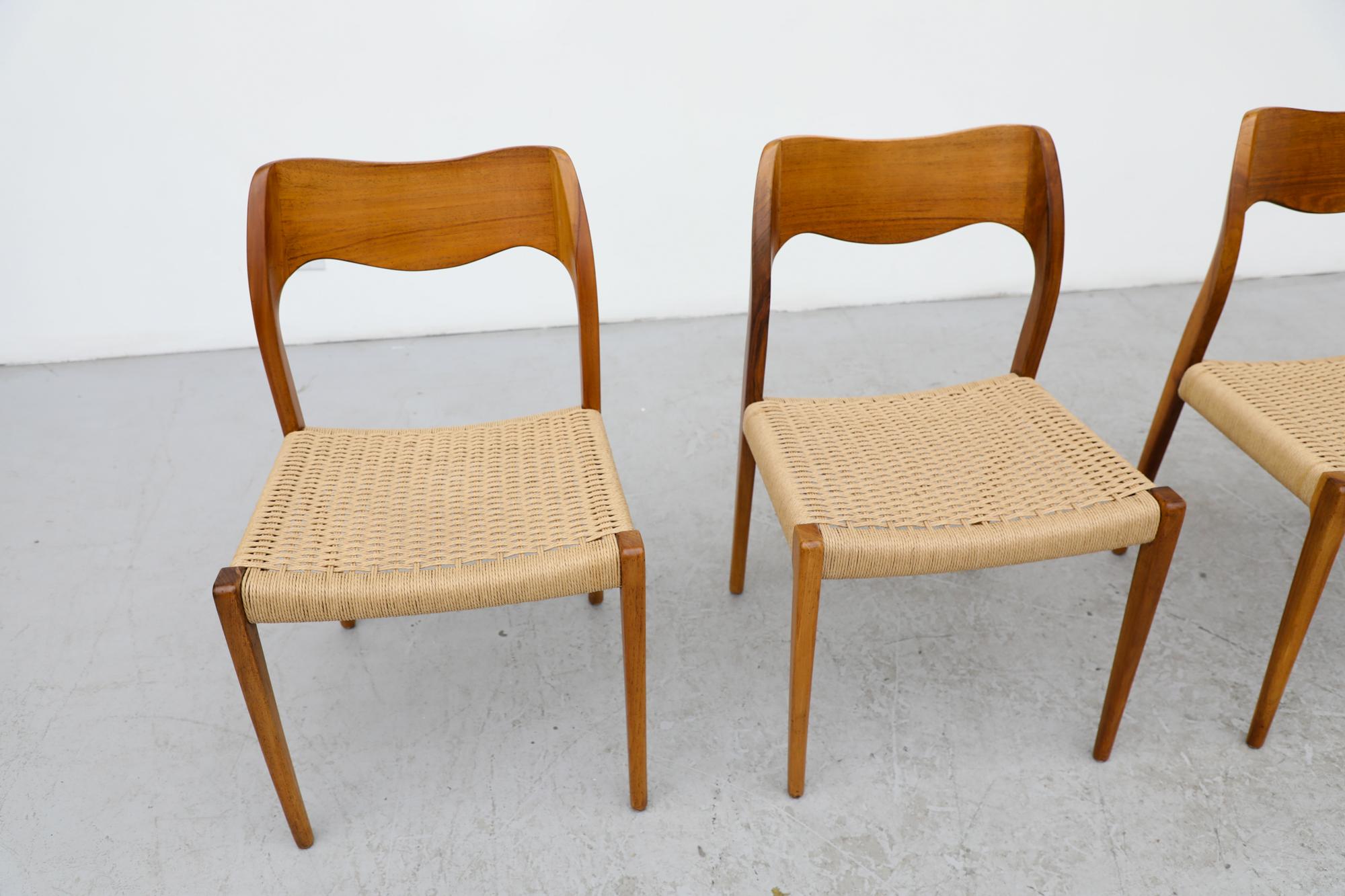 Set of 4 Niels Moller Model 71 Chairs with for J. L. Møllers Møbelfabrik 1