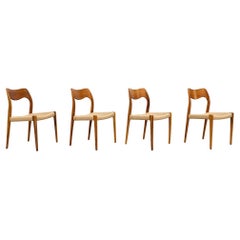Set of 4 Niels Moller Model 71 Chairs with for J. L. Møllers Møbelfabrik