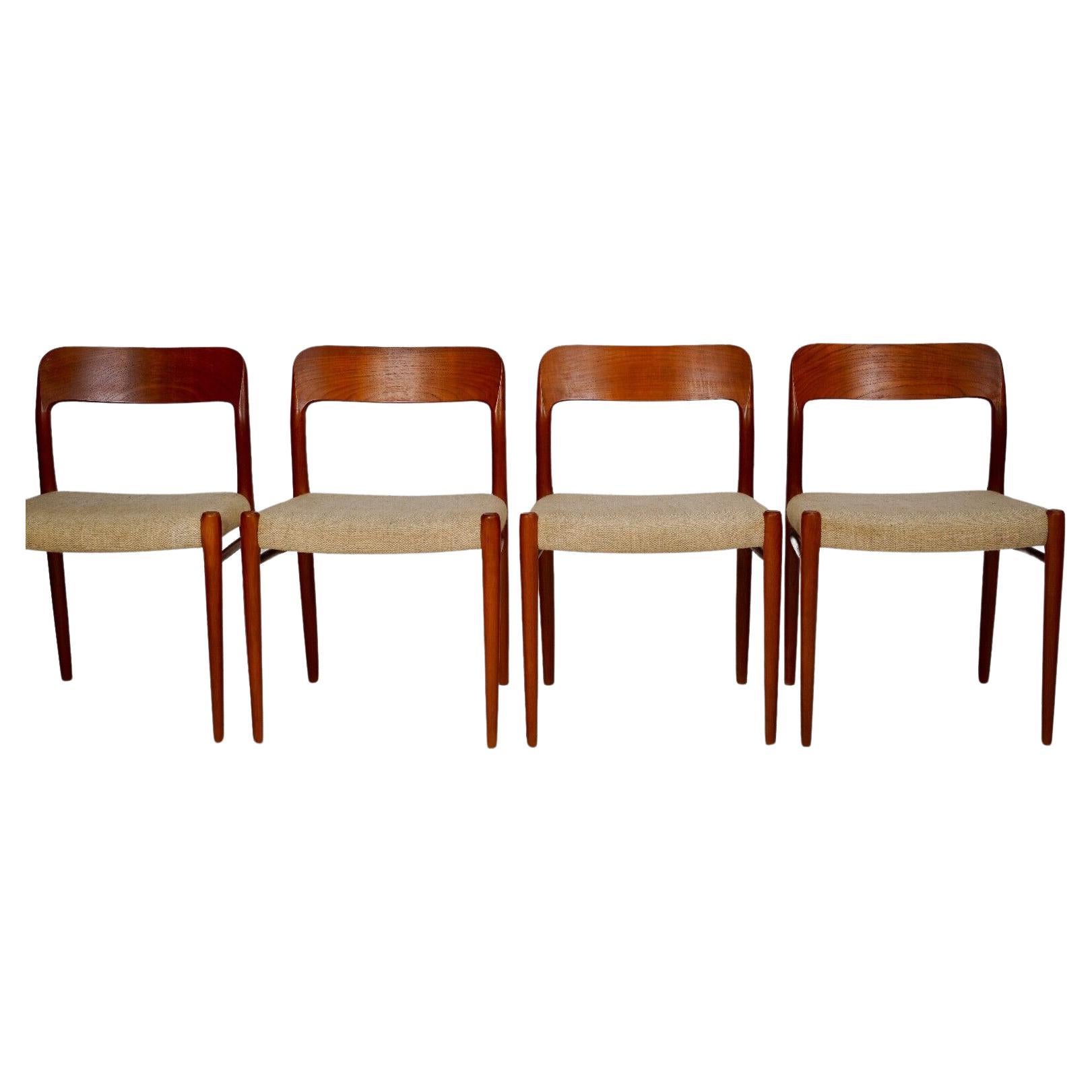 Set of 4 Niels Moller Model 75 Dining Chairs