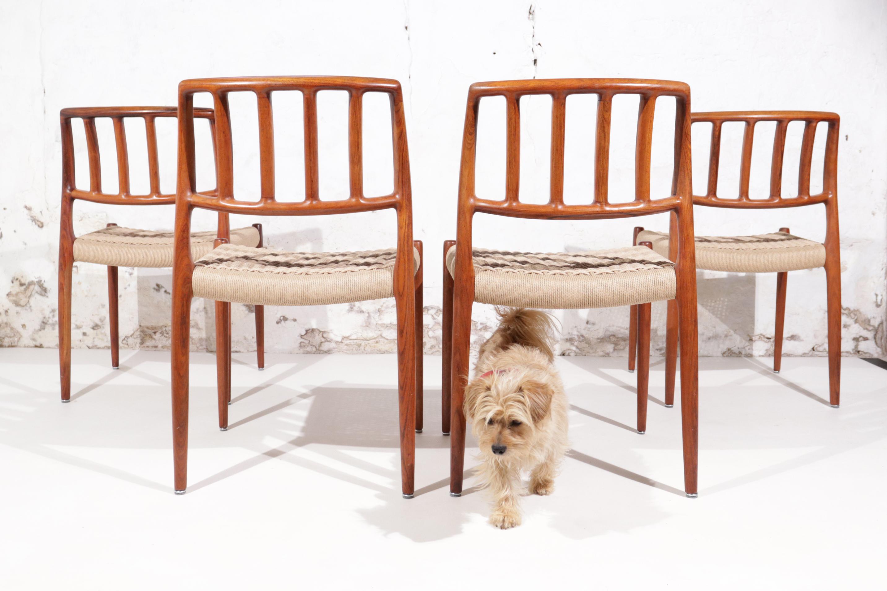 Set of 4 Niels Moller Model 83 Rosewood Dining Chairs, Denmark, 1975 For Sale 3