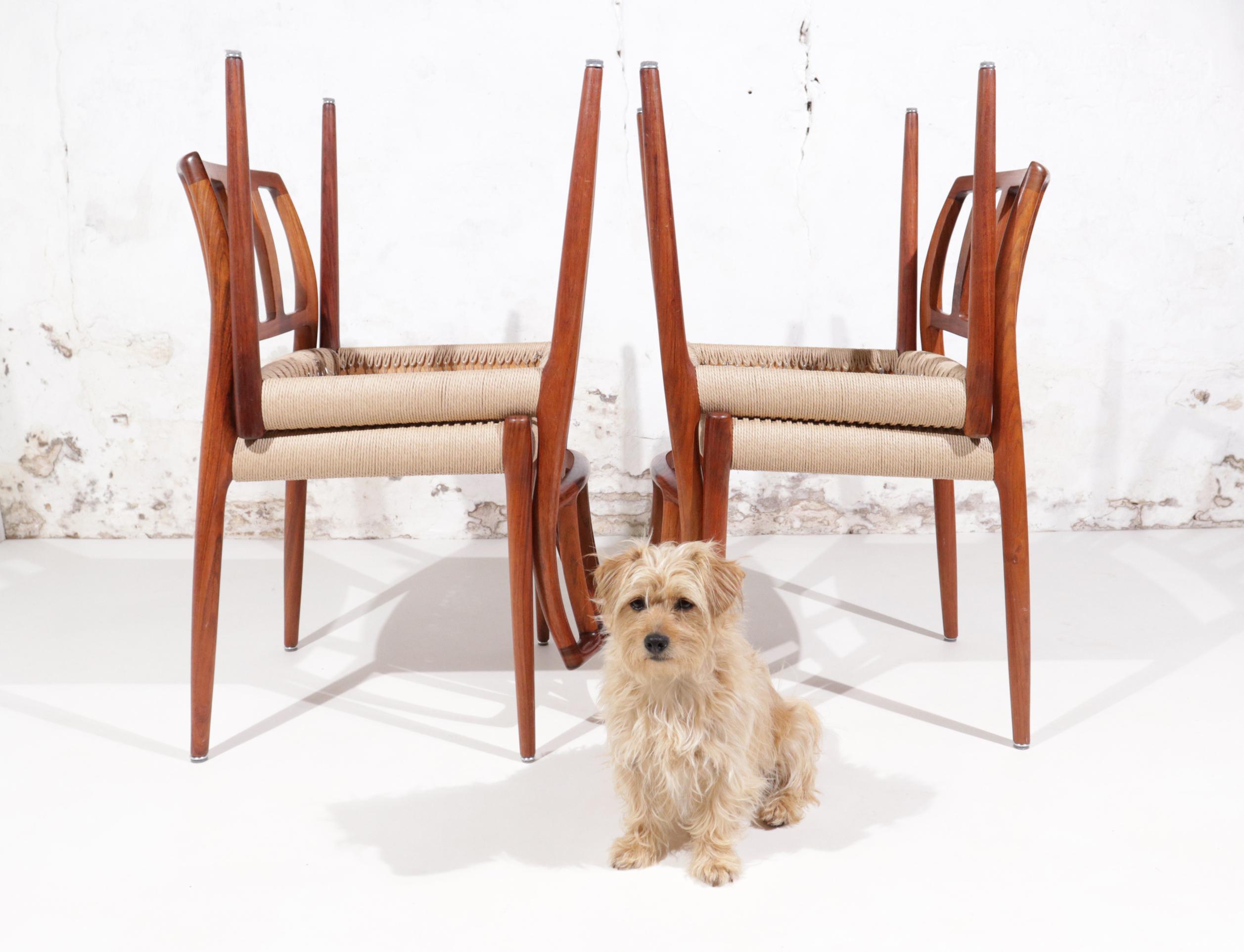 Set of 4 Niels Moller Model 83 Rosewood Dining Chairs, Denmark, 1975 For Sale 7