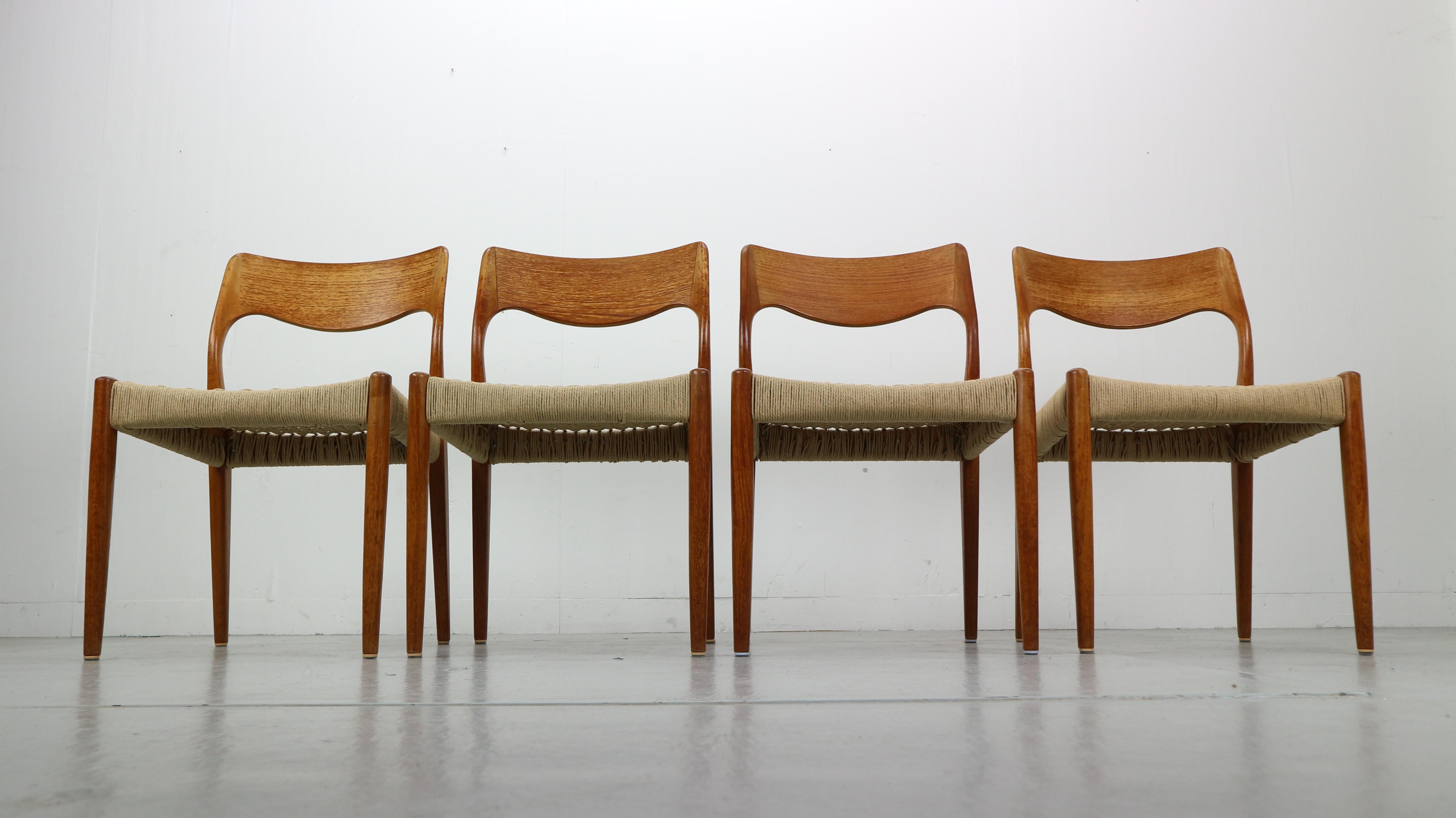 Set of 4 Niels O. Møller Dining Chairs- Model 71, Denmark 3