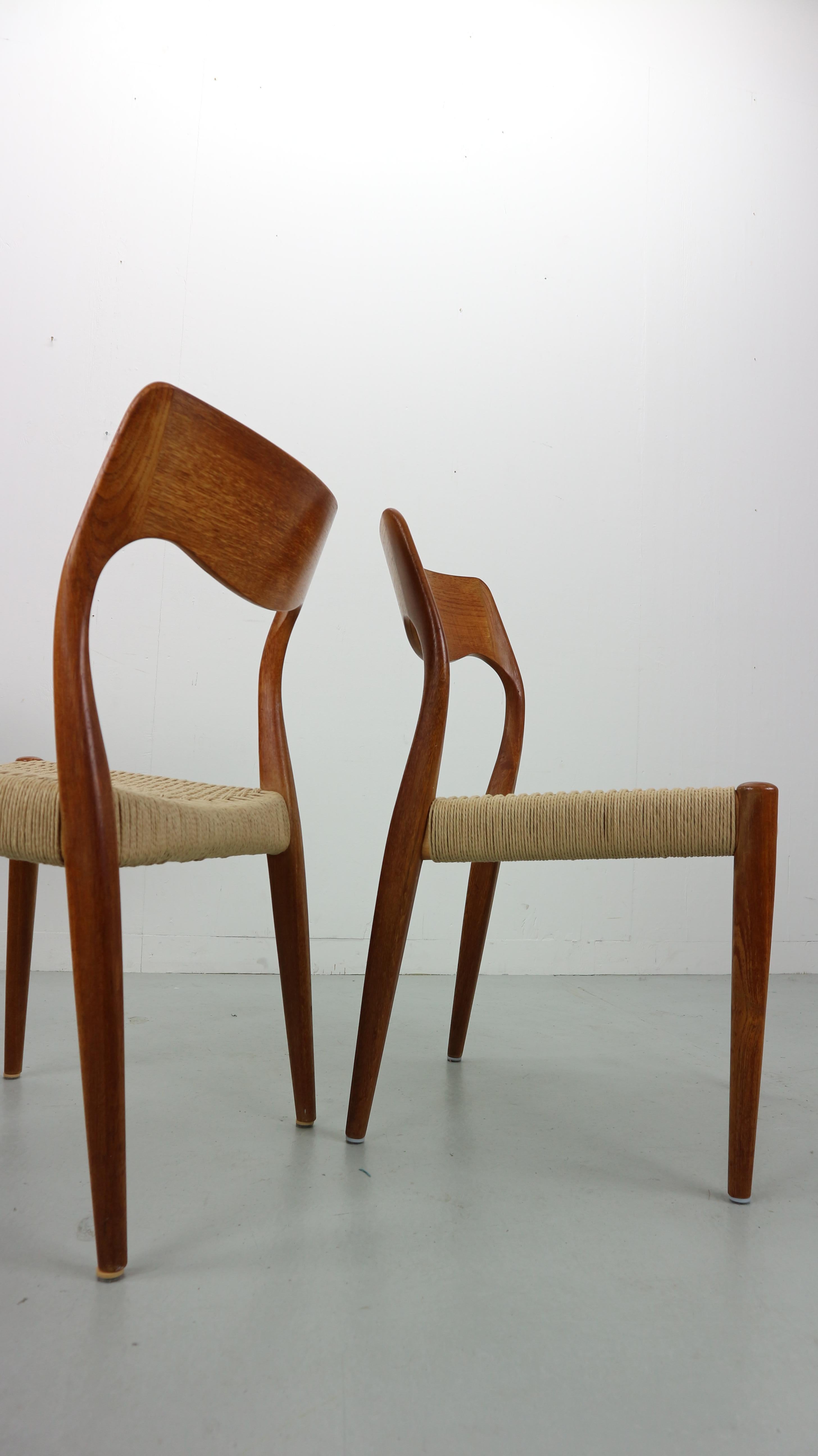 Set of 4 Niels O. Møller Dining Chairs- Model 71, Denmark 4