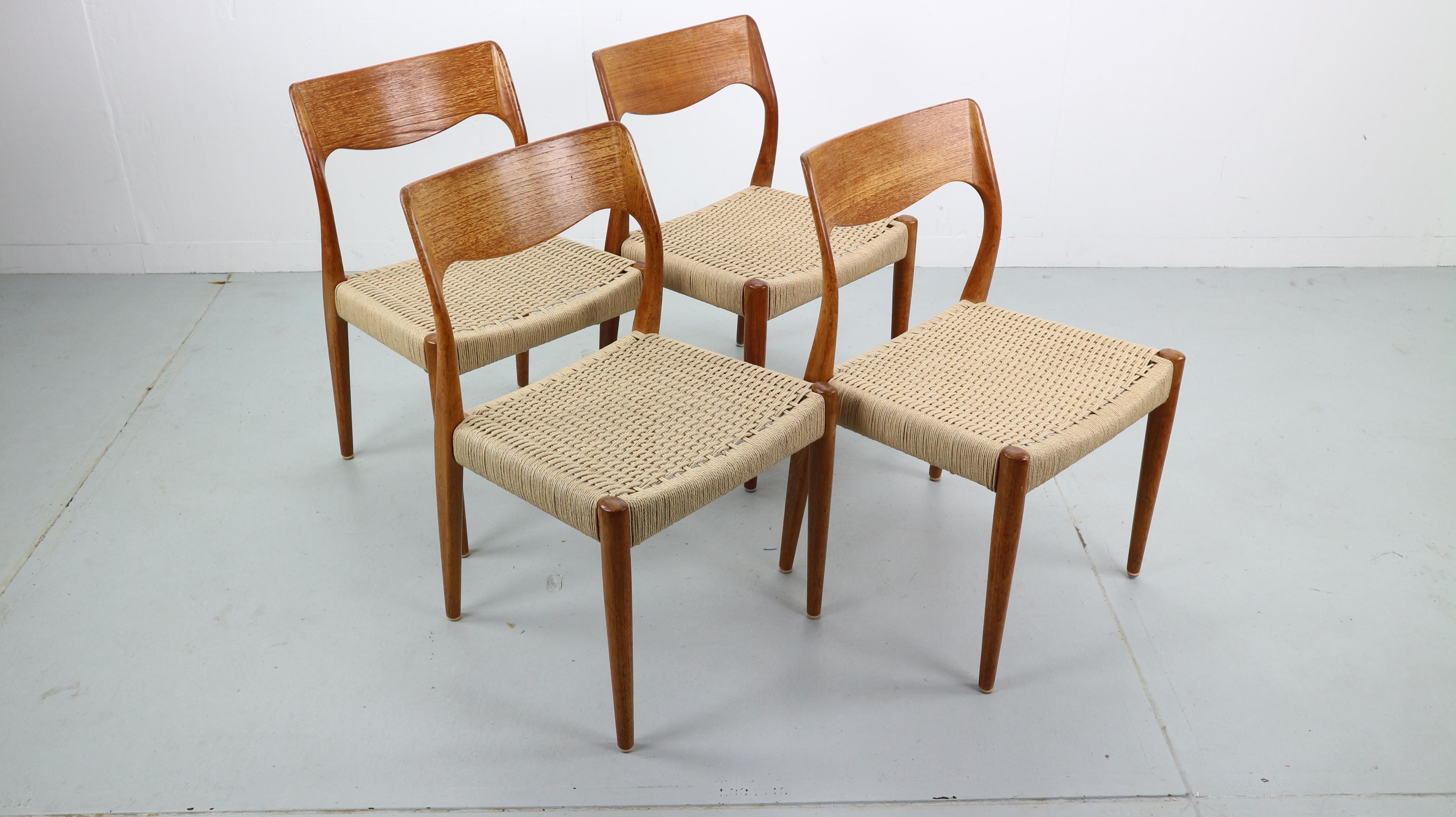 Danish Set of 4 Niels O. Møller Dining Chairs- Model 71, Denmark