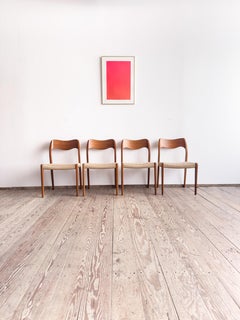Set of 4 Niels O. Møller Model 71 Dining Chairs, Denmark