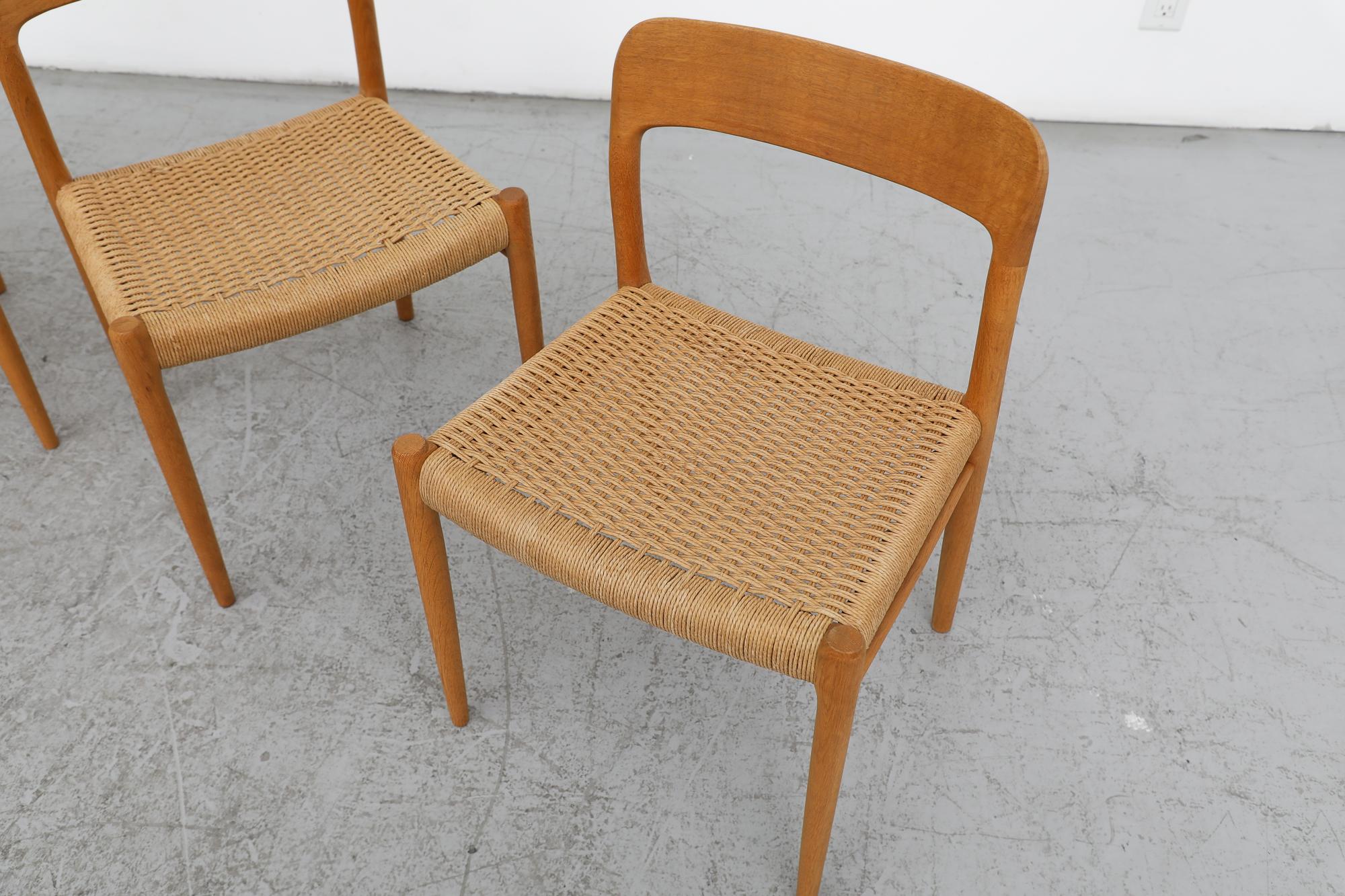 Set of 4 Niels O. Møller Model 75 Oak Dining Chairs For Sale 1