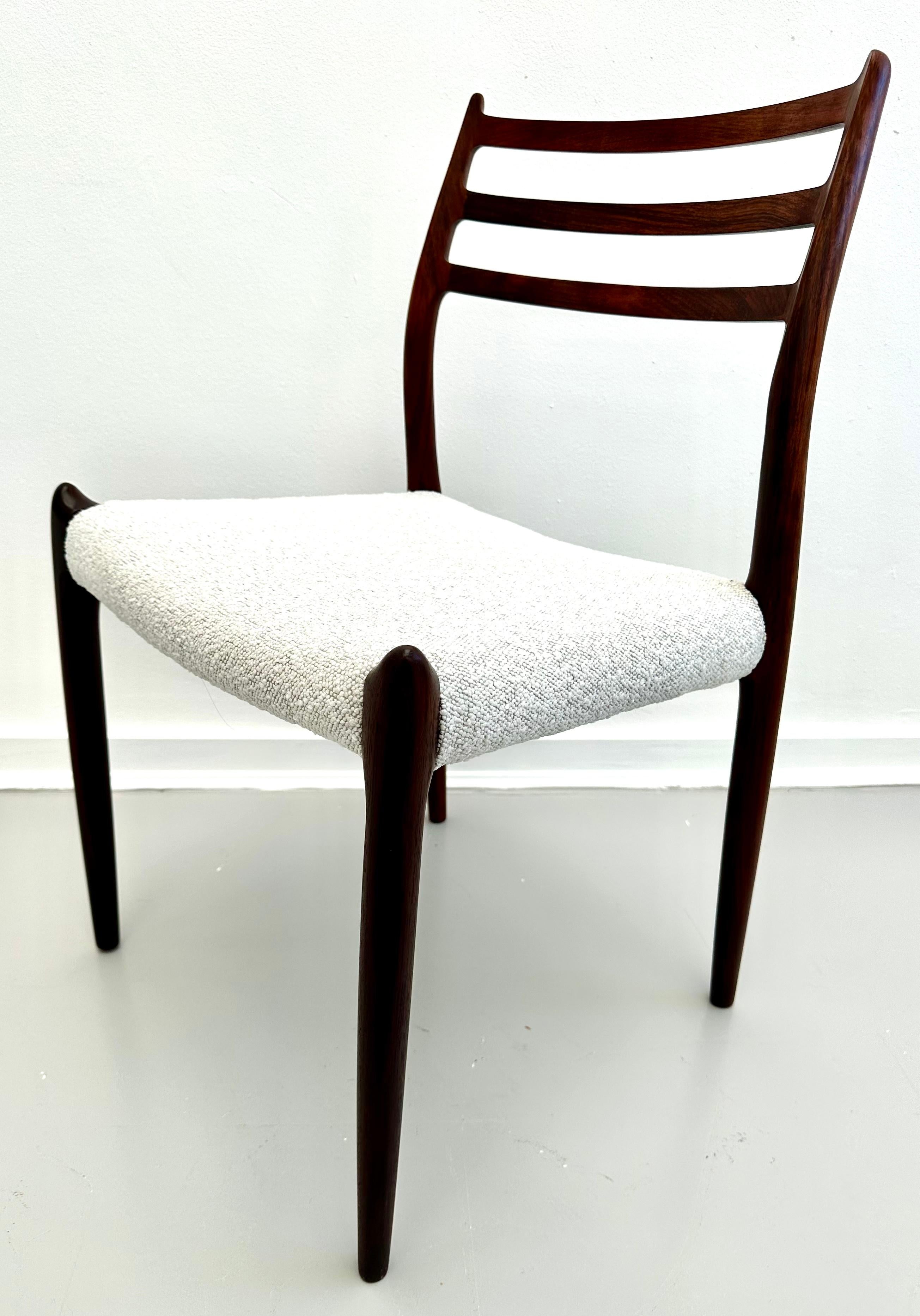 Set of 4 Niels O. Møller Model 78 Rosewood Dining Chairs for J. L. Møllers 1