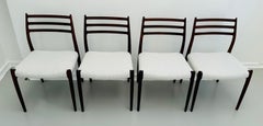 Ensemble de 4 chaises de salle à manger Niels O. Møller Model 78 en bois de rose pour I.L.A.