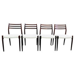 Ensemble de 4 chaises de salle à manger Niels O. Møller Model 78 en bois de rose pour I.L.A. 