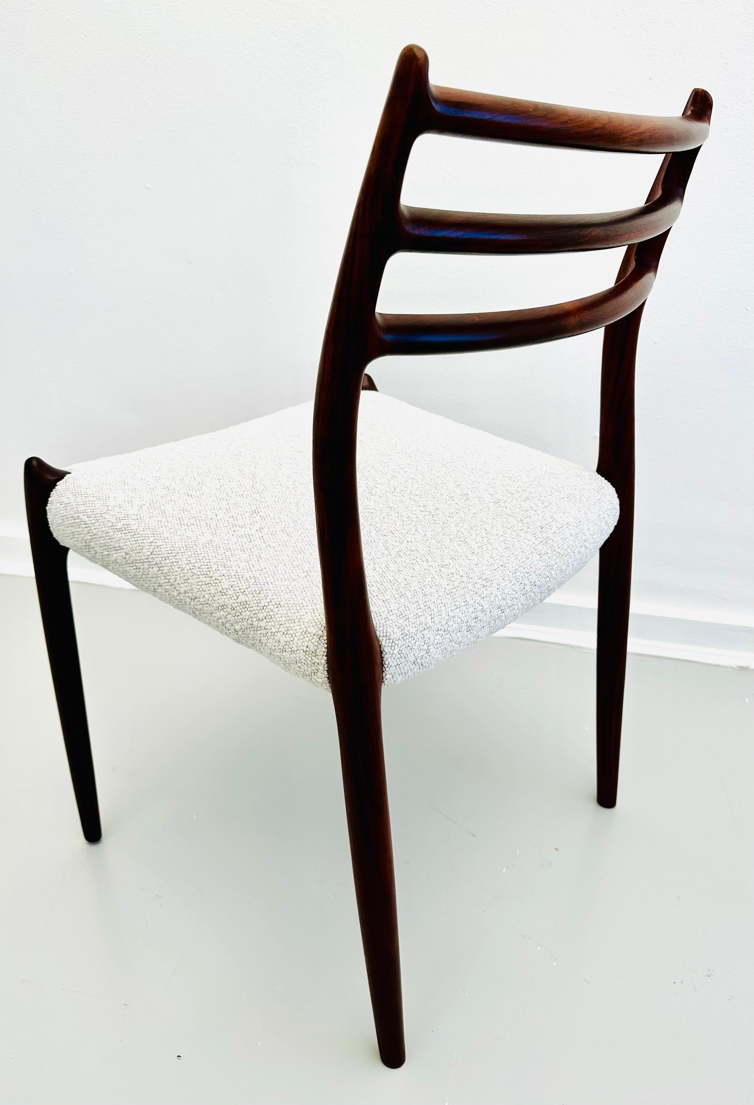 Set of 4 Niels O. Møller Model 78 Rosewood Dining Chairs for J. L. Møllers  For Sale 2
