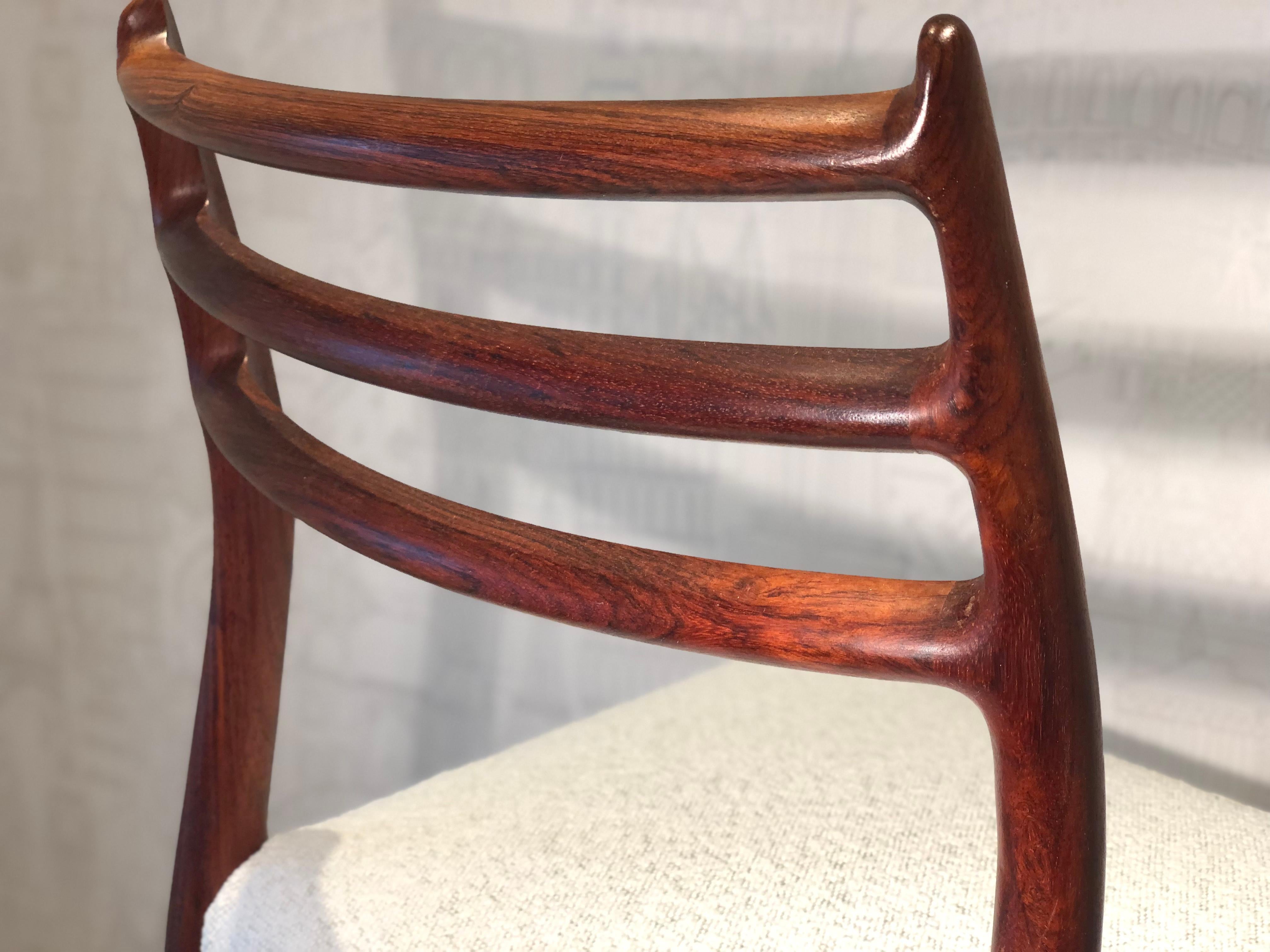 Set of 4 Niels O. Møller Model 78 Rosewood Dining Chairs for J. L. Møllers  For Sale 7