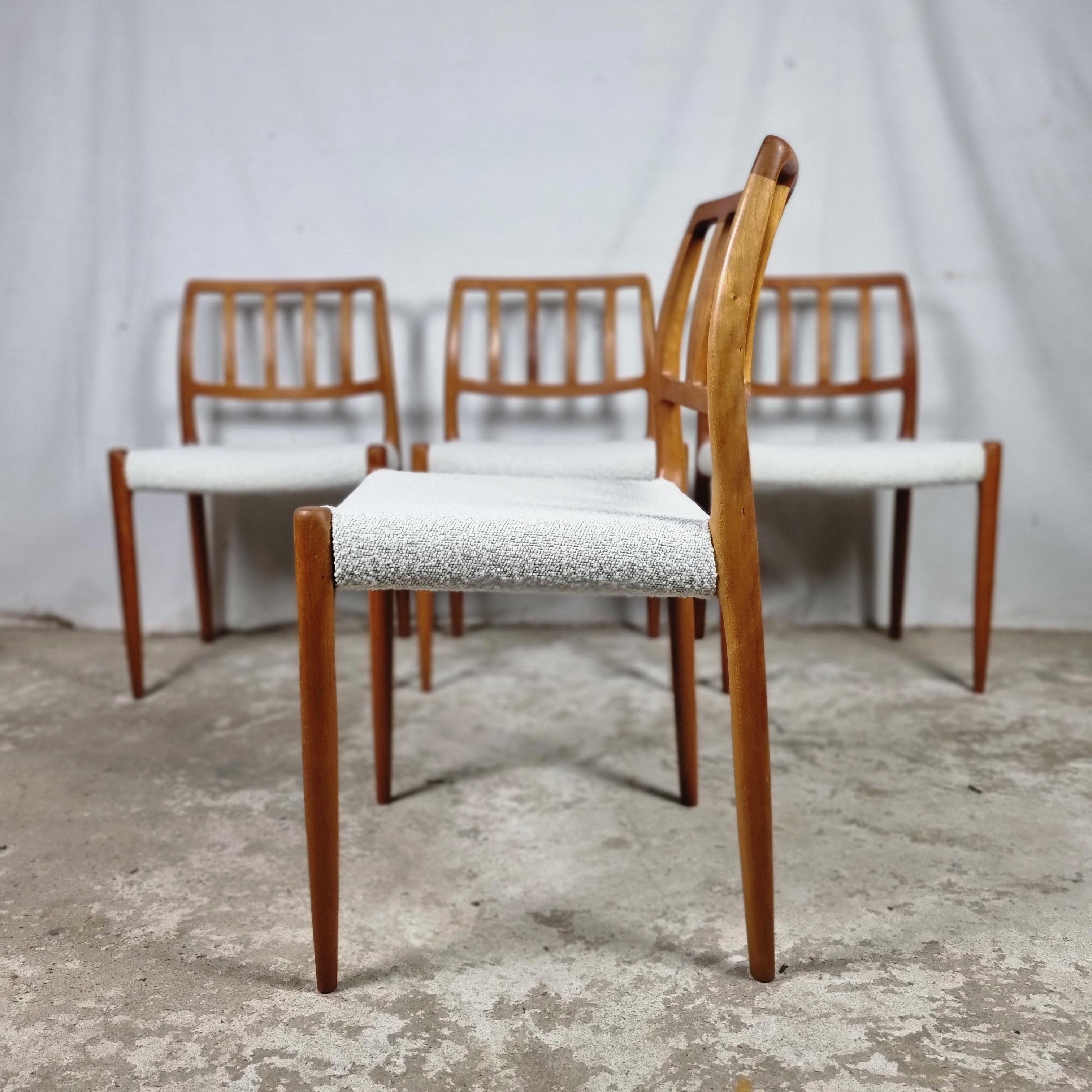 Late 18th Century Set of 4 Niels Otto Møller Chairs Model nr 83 1970's