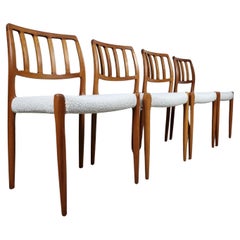 Set of 4 Niels Otto Møller Chairs Model nr 83 1970's