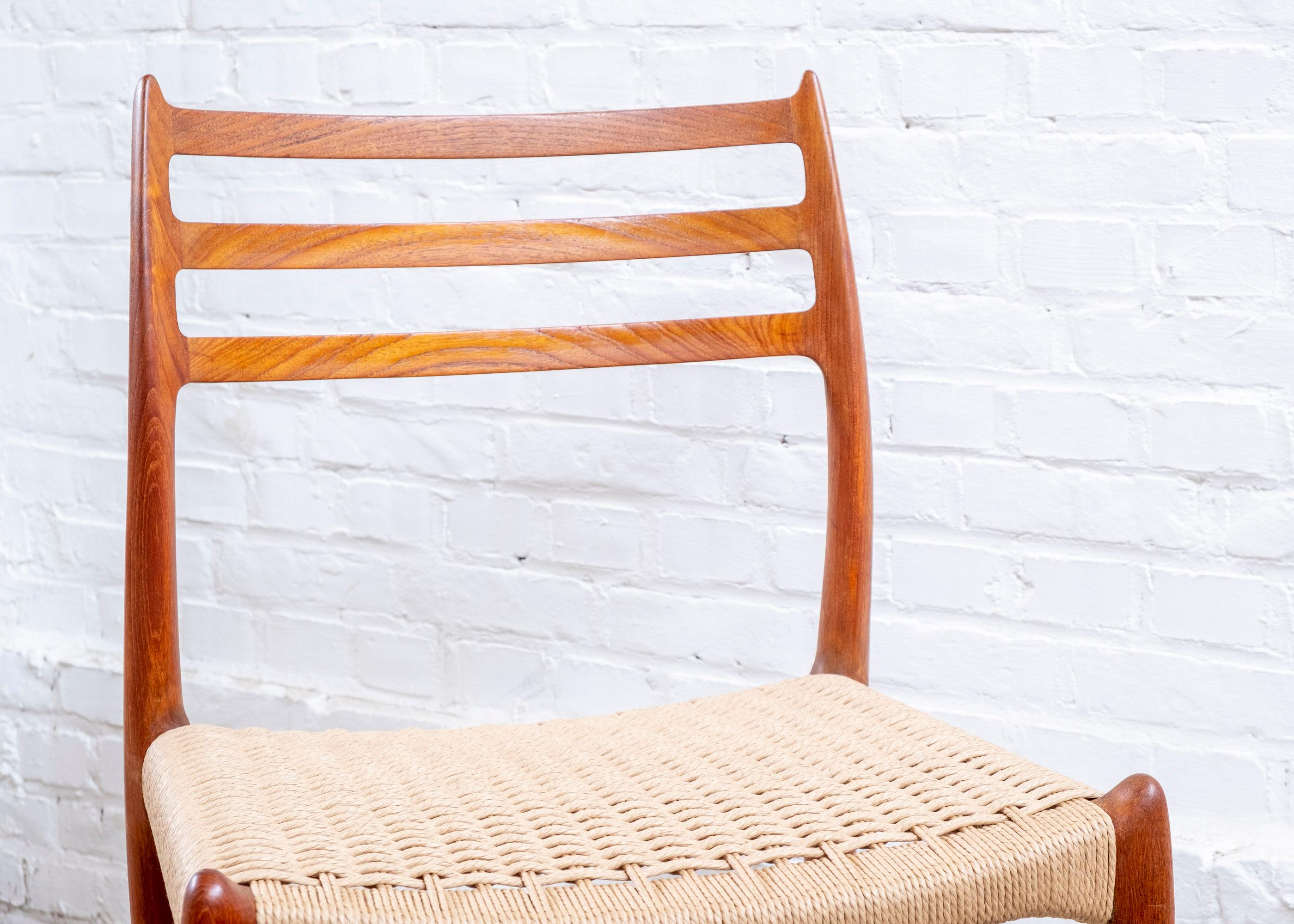 Set of 4 Niels Otto Møller Dining Chairs Model 78 in Teak, 1960s Denmark 5