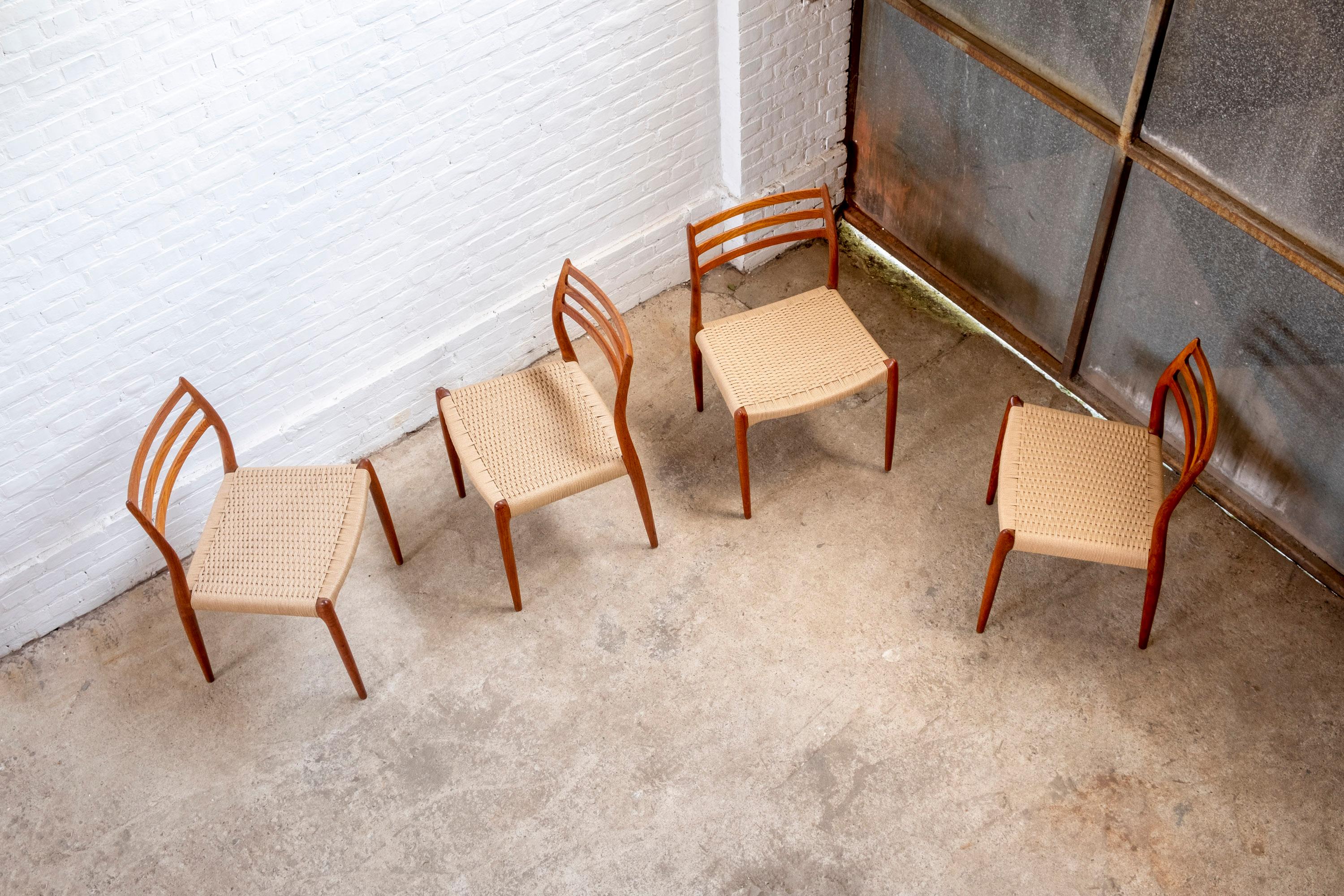 Set of 4 Niels Otto Møller Dining Chairs Model 78 in Teak, 1960s Denmark 7