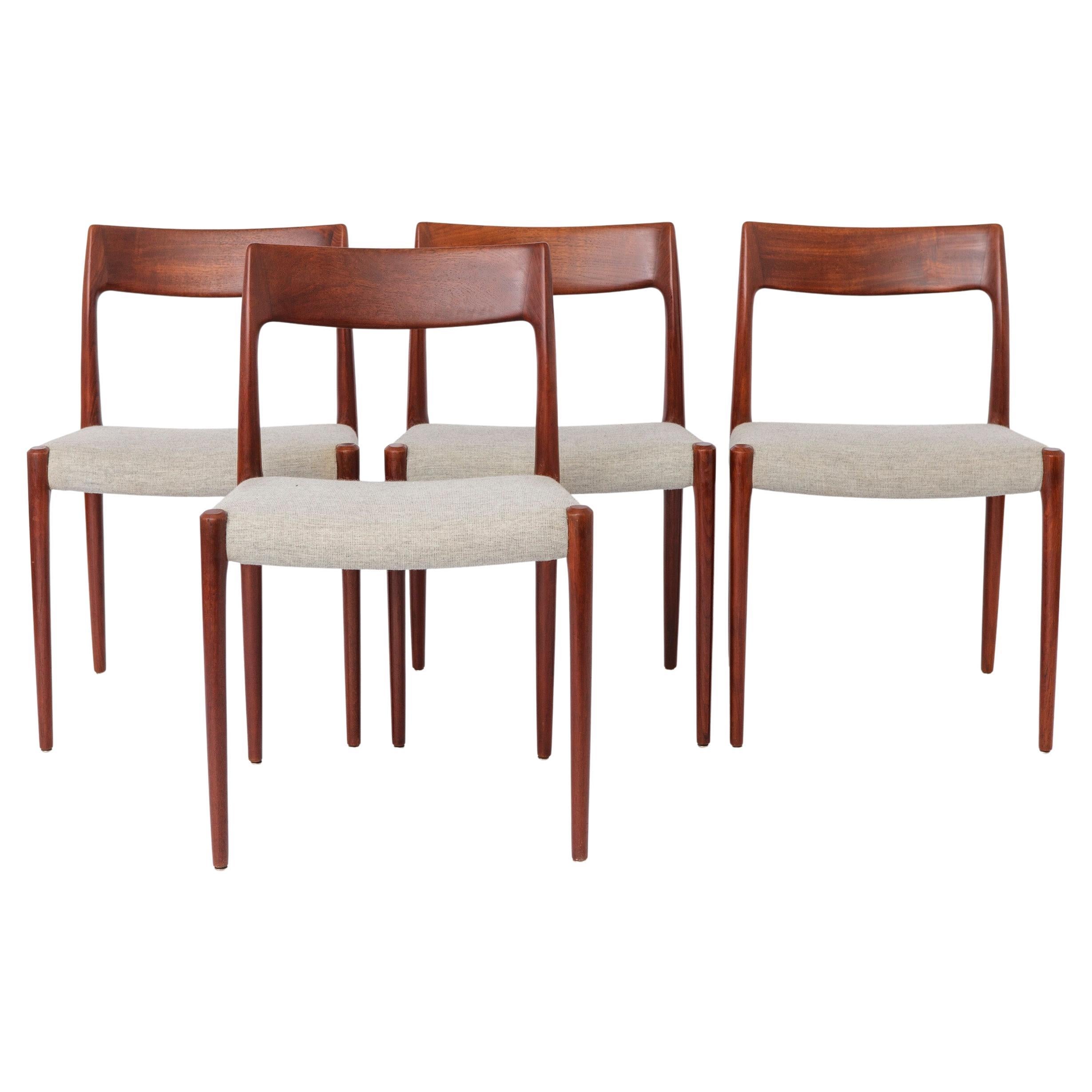 Set of 4 Niels Otto Møller Model 77 Chairs, Danish Mid Century Teak Dining 1960s