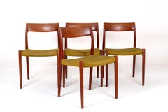 Set of 4 Niels Otto Møller Model 77 Teak Dining Chairs, Denmark, 1960s