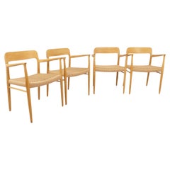 Ensemble de 4 chaises de salle à manger vintage Niels Otto Moller  Modèle 56  Chêne  Restauré