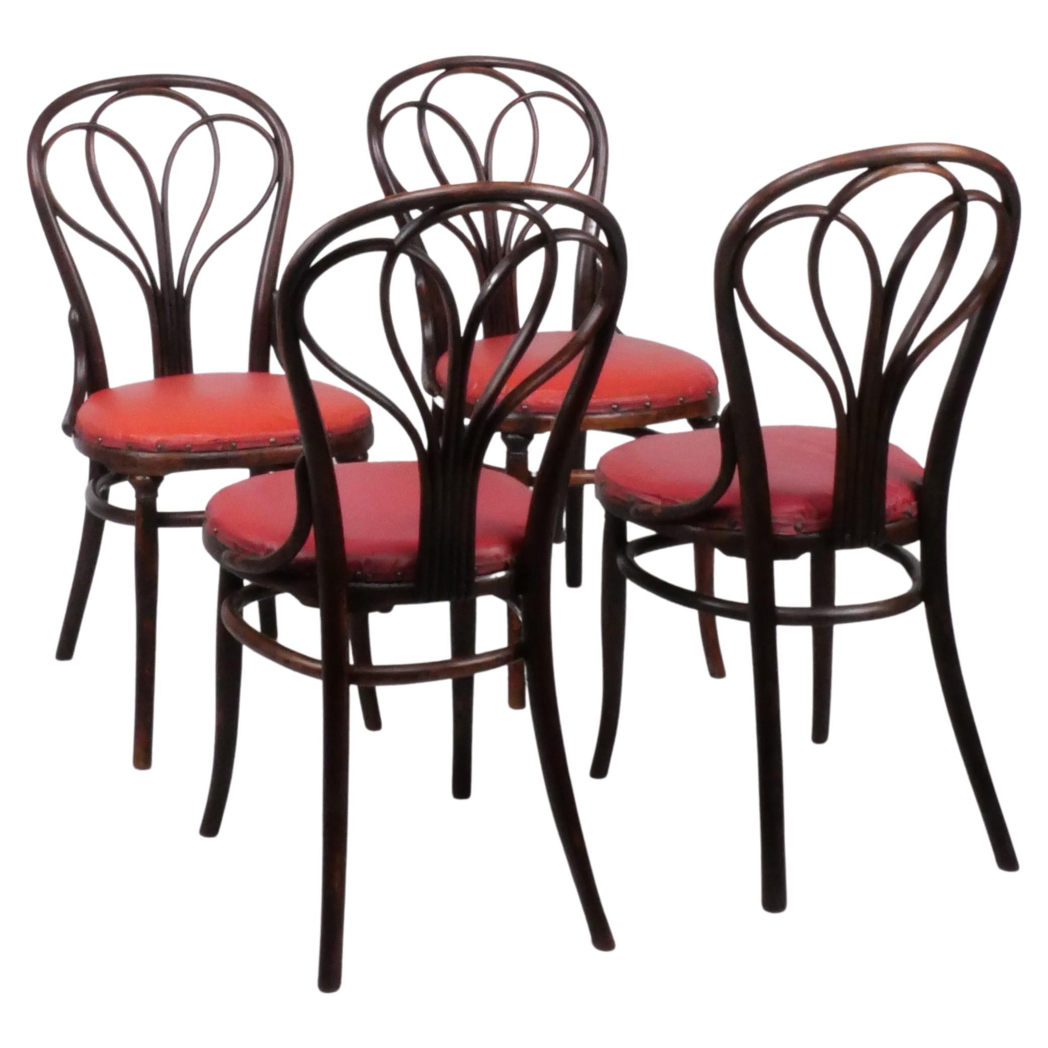 Set of 4 no.25 dining chairs by Gebrüder Thonet, c. 1870