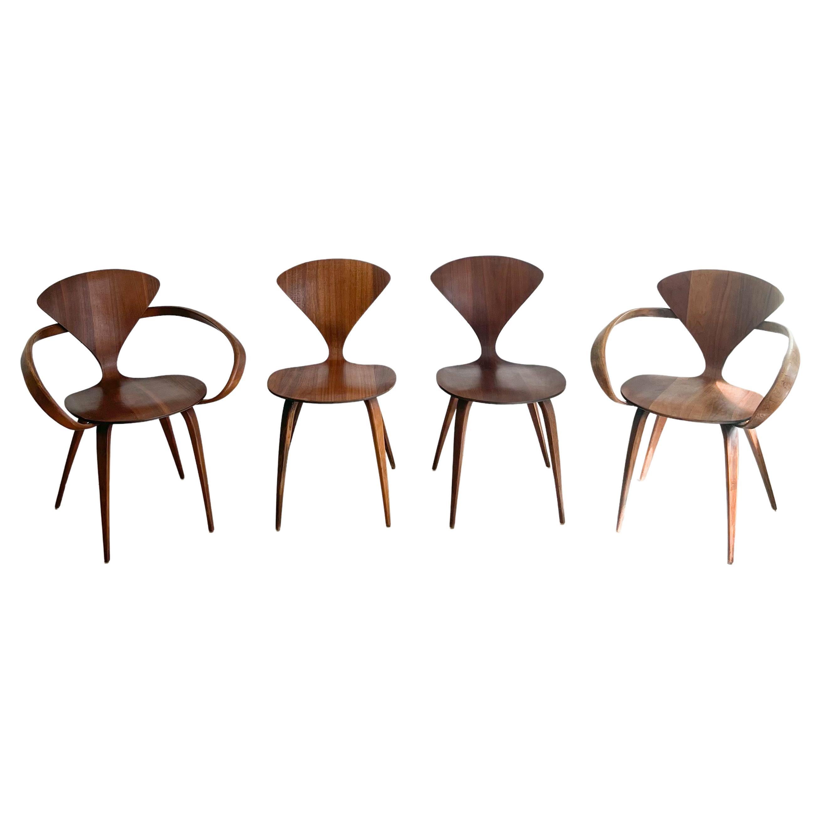 Set of 4 Norman Cherner Plycraft “Pretzel” Chairs