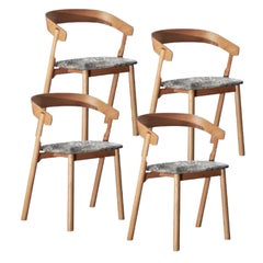 Ensemble de 4 chaises de salle à manger nues, tissus Std. de Made By Choice