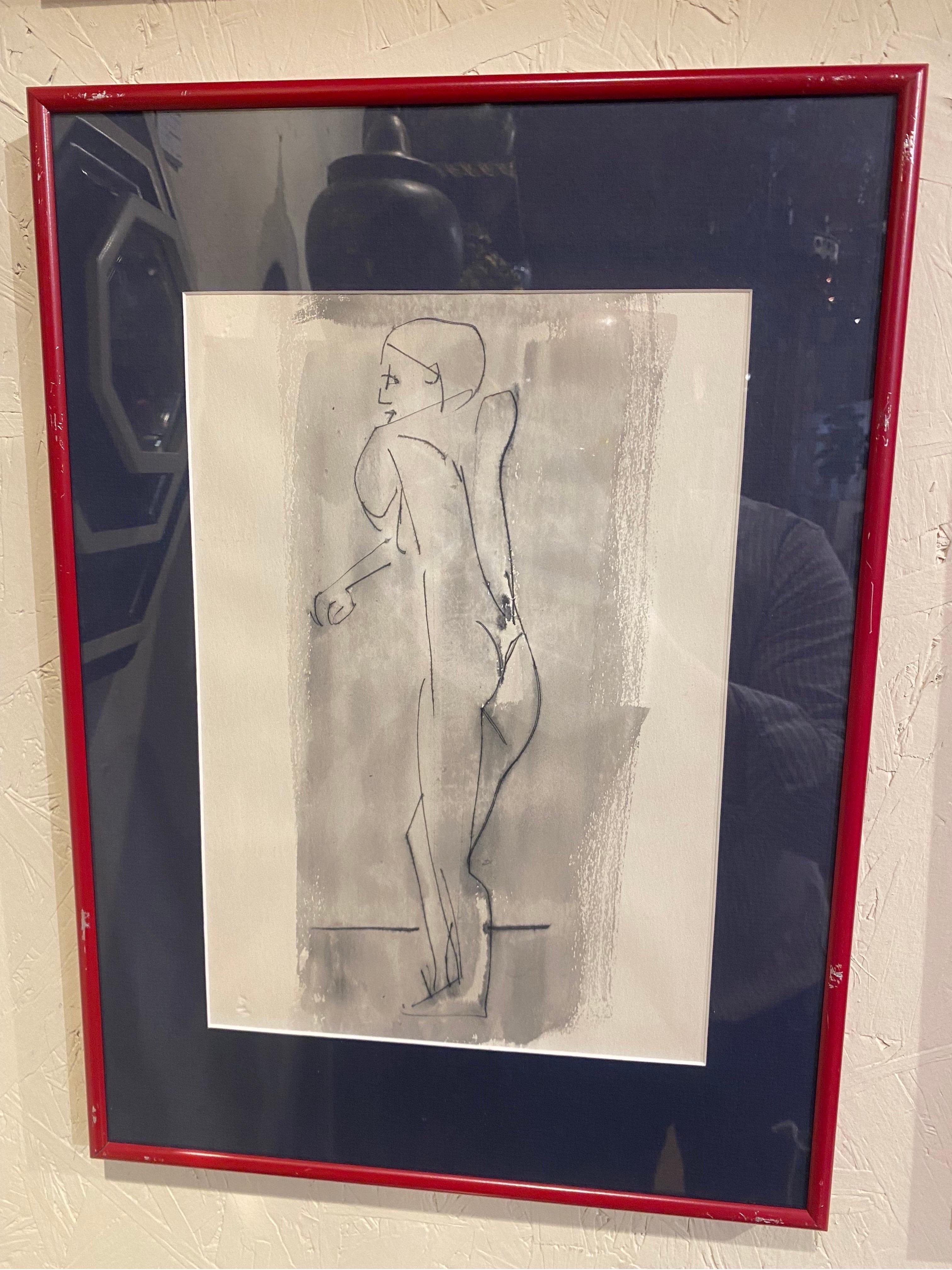 Set of 4 Nude Drawings In Good Condition For Sale In Charleston, SC