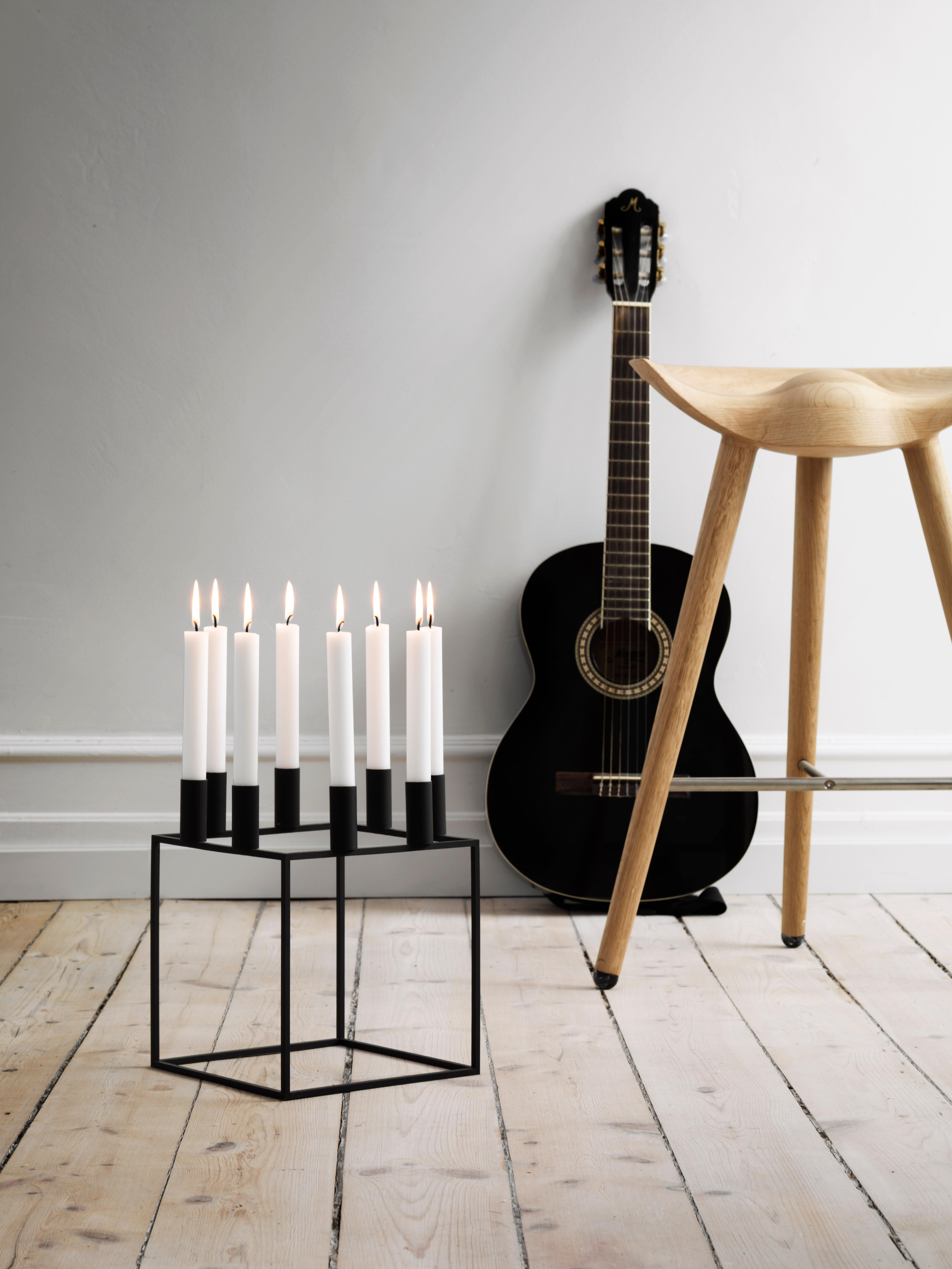 Modern Set of 4 ML 42 Oak and Brass Counter Stools by Lassen For Sale