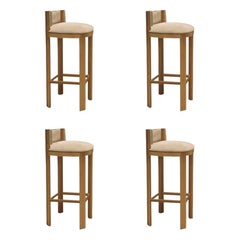 4er Set Barstühle aus Eiche von Collector