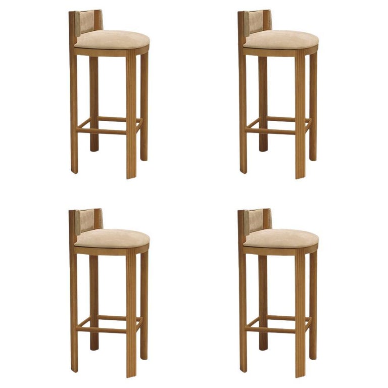 Set of 4 Oak Bar Chair by Collector For Sale at 1stDibs oak pub chairs