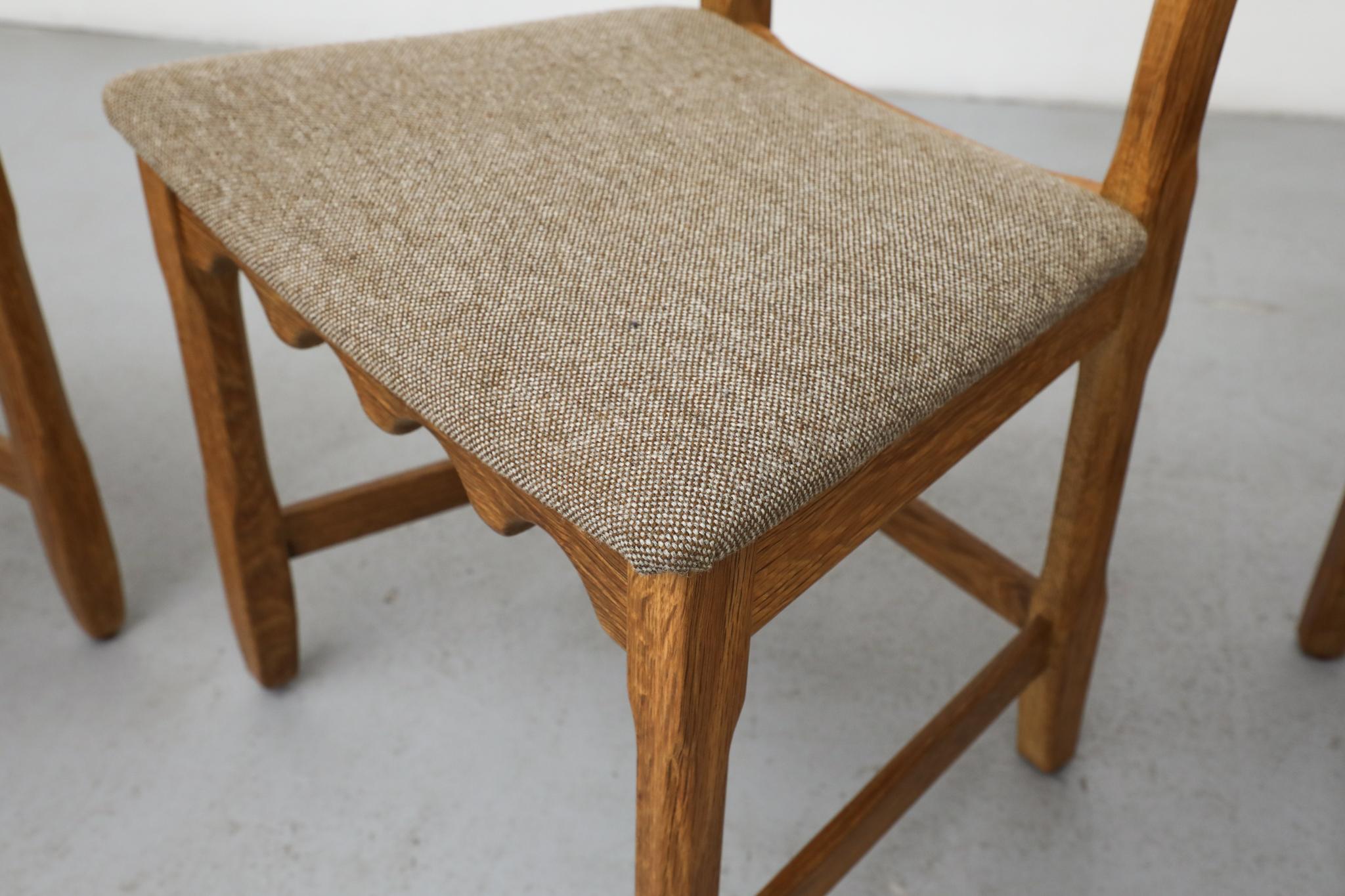 Set di 4 sedie da pranzo con schienale decorativo in Oak Brutalist di Henning Kjaernulf in vendita 3