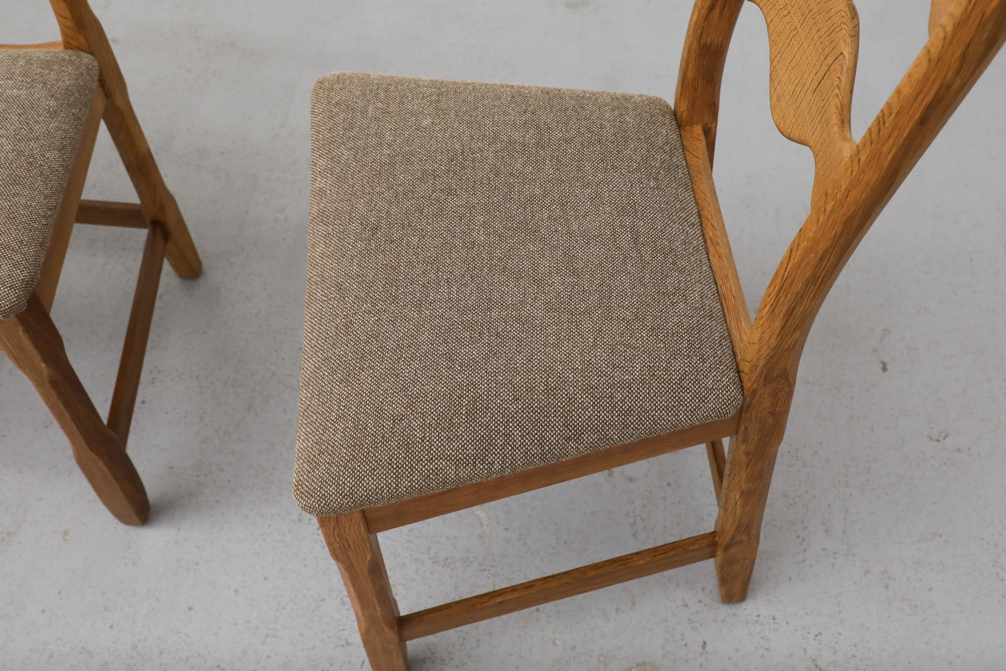 Set di 4 sedie da pranzo con schienale decorativo in Oak Brutalist di Henning Kjaernulf in vendita 1