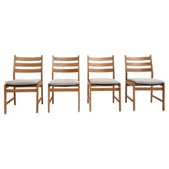 Set of 4 Oak Dining Chairs by Kurt Østervig, Denmark, Mid-Century Modern