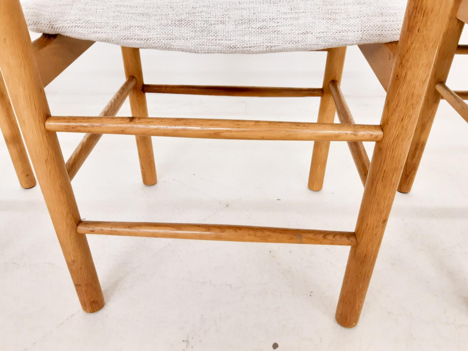 20th Century Set of 4 Oak Dining Chairs in the Style of Borge Mogensen, Denmark, 1960s For Sale