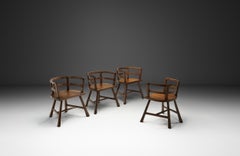 Set of 4 Oak Dining Chairs, Scandinavia First half of the 20th Century