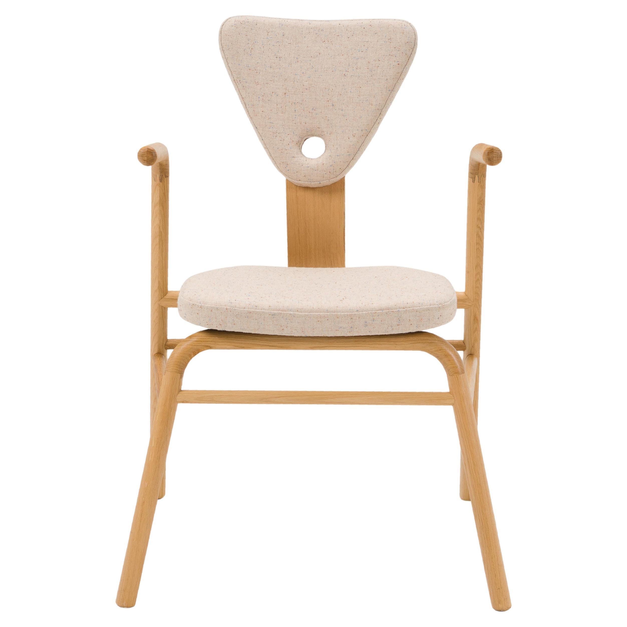 Set of 4 Oak Dining Chairs with Upholstered Back and Seat – Boytes Model