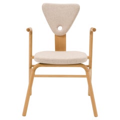 Set of 4 Oak Dining Chairs with Upholstered Back and Seat – Boytes Model
