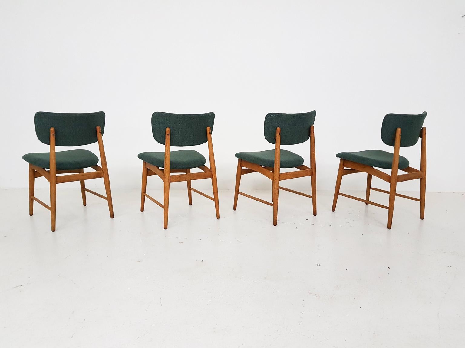 Dutch Set of 4 Oak Dining Room Chairs Attributed to Bovenkamp, The Netherlands, 1960s For Sale