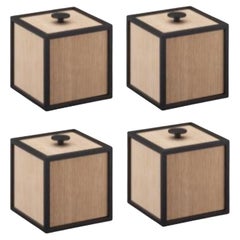 Set of 4 Oak Frame 10 Box by Lassen