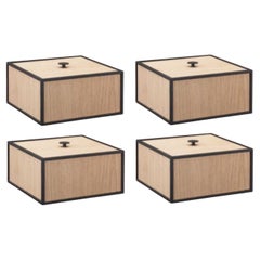 Set of 4 Oak Frame 20 Box by Lassen