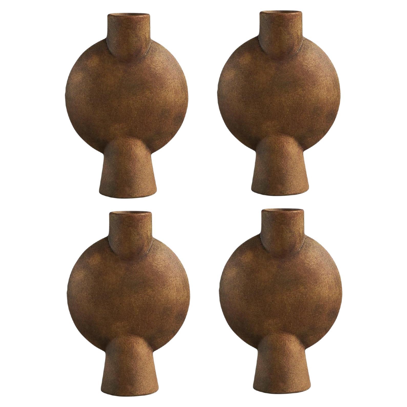 Ensemble de 4 petites sphères ocre en forme de vase Bubl de 101 Copenhagen