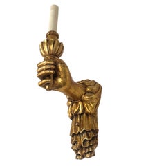Set of 4 of Gilt Hand Sconces, Sold per Pair