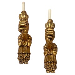 Set di 4 lampade a mano dorate, vendute a coppia