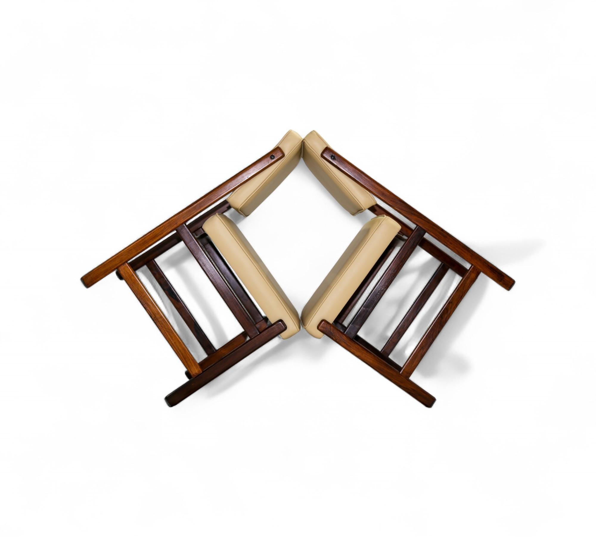 Set of 4 of “Marco” Chairs in Hardwood & Leather by Sergio Rodrigues, c. 1960s im Angebot 1