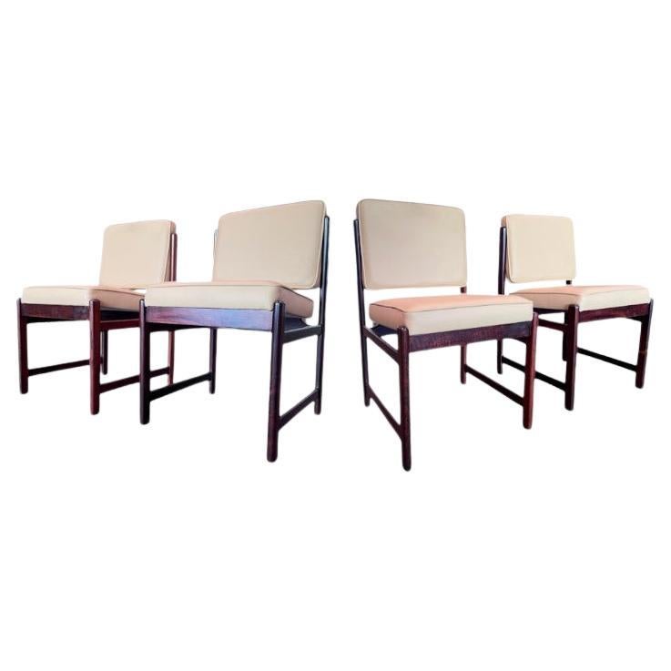 Set of 4 of “Marco” Chairs in Hardwood & Leather by Sergio Rodrigues, c. 1960s im Angebot