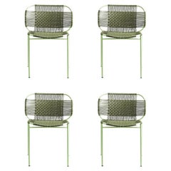 Set of 4 Olive Cielo Stacking Chair by Sebastian Herkner